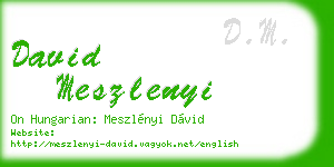 david meszlenyi business card